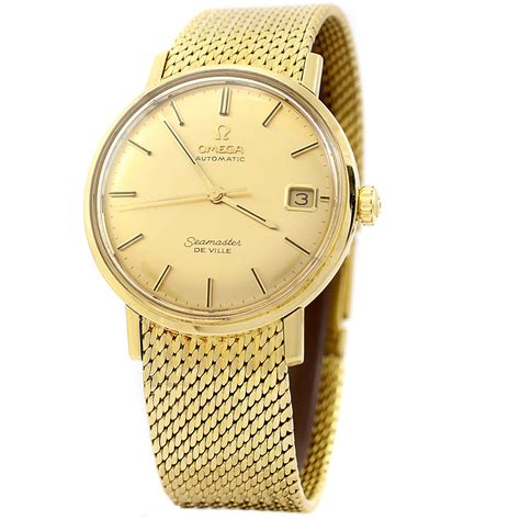 omega 18cct gold watch de ville bhp|omega de ville quartz watch.